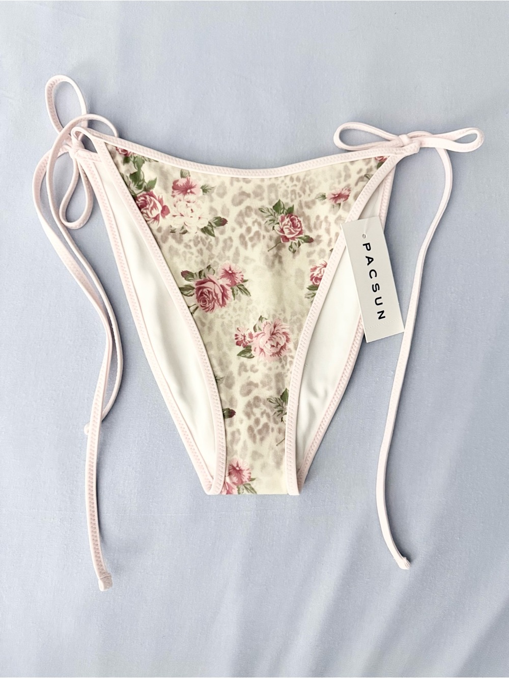 PacSun Floral Leopard Print Tie Side Bikini Bottoms NWT Size M
